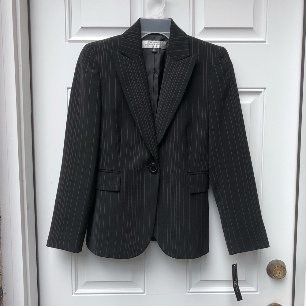 Tahari Pinstriped Blazer